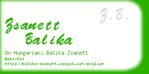 zsanett balika business card